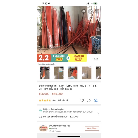 Thuỷ tinh dài 1m - 1,4m , 1,5m, 1,8m - dày 6 - 7 - 8 & 9li - làm diều sáo - cần câu cá