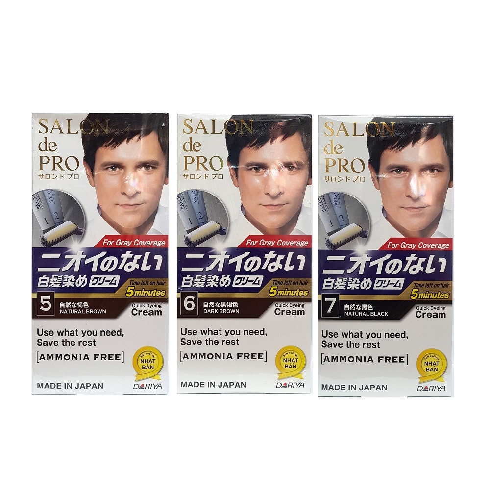 Thuốc Nhuộm Tóc Salon De Pro Nhật Bản Số 5, 6,7 Dành Cho Nam Phủ Bạc Không mùi không amoni