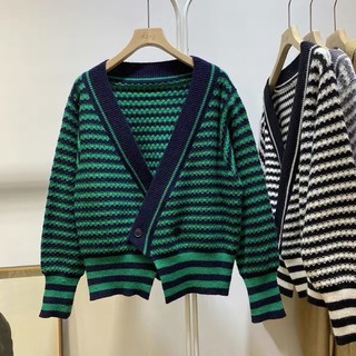 Khoác Cardigan Tay Phồng Cổ v