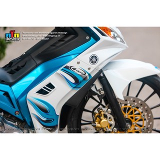 Tem Exciter 2008 - 2010 mẫu tem lửa (Xanh - trắng)