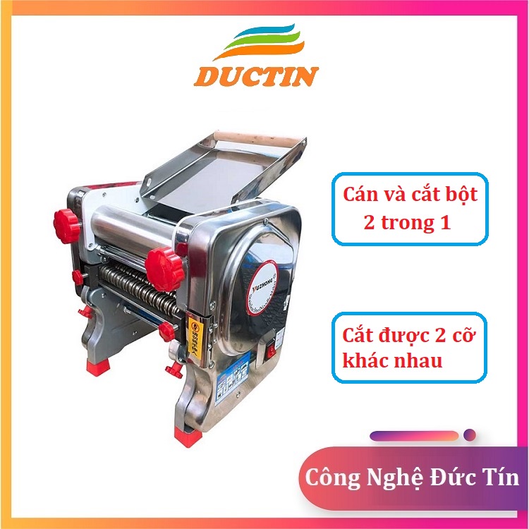 Máy cán bột mì làm bánh canh QBS 200 ĐỨC TÍN cán và cắt sợi mỳ loại nhỏ dùng cho gia đình, bảo hành 12 tháng