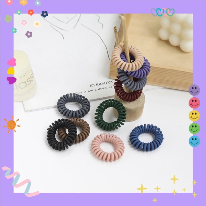 Dây thun lò xo cột🌈  buộc tóc màu nhám