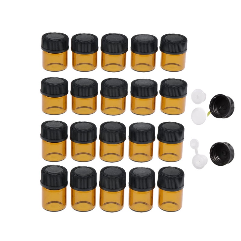 Set 20 Lọ Thủy Tinh Đựng Mẫu Thử 1ml 2ml 3ml 5ml Có Nắp Đậy Tiện Dụng
