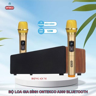 Bộ loa karaoke bluetooth gia đình kèm micro không dây ontekco a300 siêu trầm cao cấp