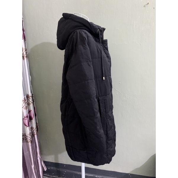 Áo khoác phao ấm màu đen unisex nam/nữ