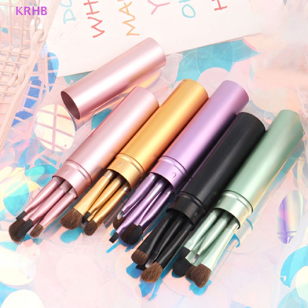 Set Cọ Trang Điểm Mắt Mini Tay Cầm Bằng Nhôm KRHB Mới