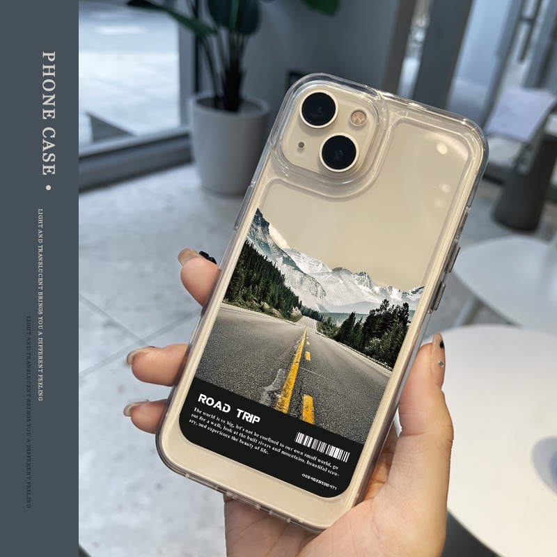 Ốp Điện Thoại DecoPhone Acrylic tpu acrylic Trong Suốt Hình Núi Tuyết Cho iphone 6s 7 8 plus x xs xr 11 12 13 14 15 max pro