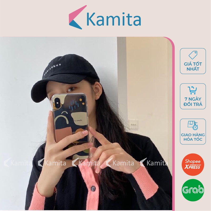 Mũ Lưỡi Trai, Nón Lưỡi Trai KAMITA Thêu Cá Mập Nam Nữ Hàn Quốc, Nón Kết Đen Be Đẹp Vải Kaki Cao Cấp Chính Hãng KM03