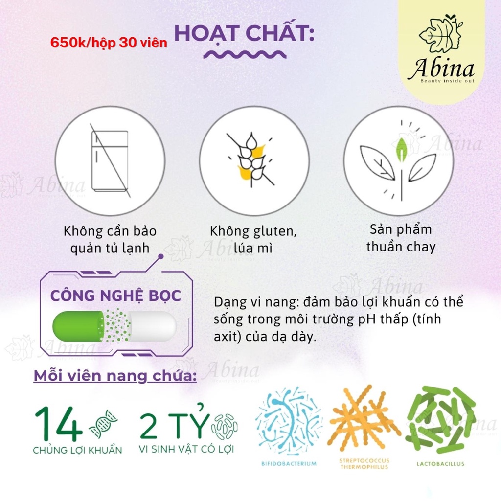 Men vi sinh 14 chủng công nghệ bọc hỗ trợ nấm ngứa vùng kín, đẹp da, giảm chàm Lifestream Advanced Probiotics Dr Chubby