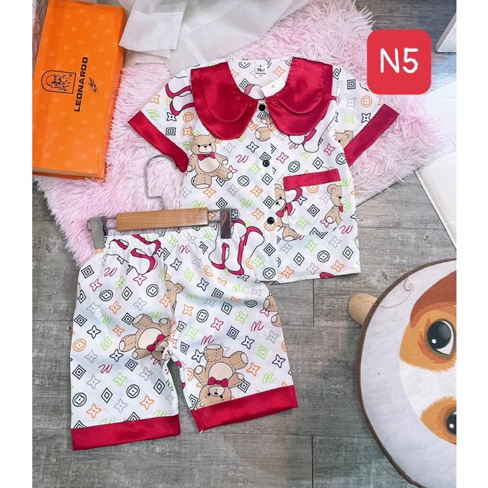 Bộ pijama áo cộc quần lửng sz 8-21kg