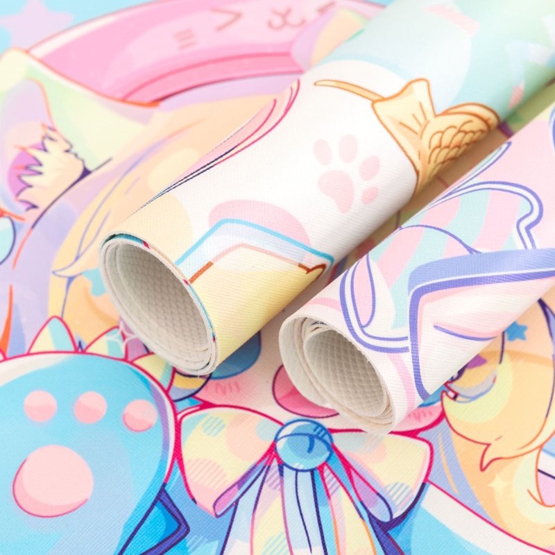 Tấm Lót Chuột 30 * 60cm Bằng Da Chống Trượt Chống Thấm Nước Hình Hoạt Hình Dễ Thương