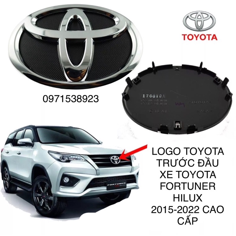 LOGO TRƯỚC ĐẦU XE TOYOTA FORTUNER HILUX 2015-2022 CAO CẤP KÈM ĐẾ ĐEN