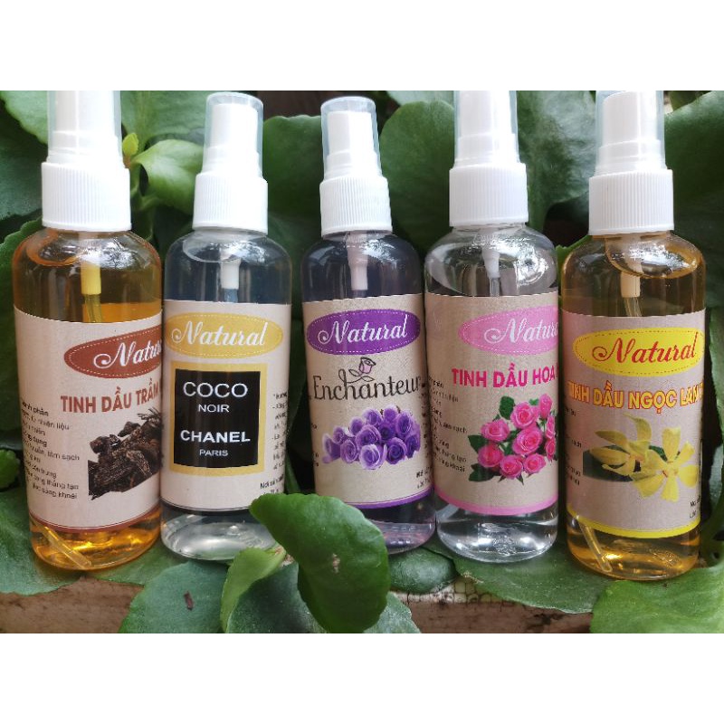 combo 5 chai tinh dầu xịt thơm body các loại hương cocochanle trầm hương enchantơ nước hoa hồng ngọc lan tây 100ml