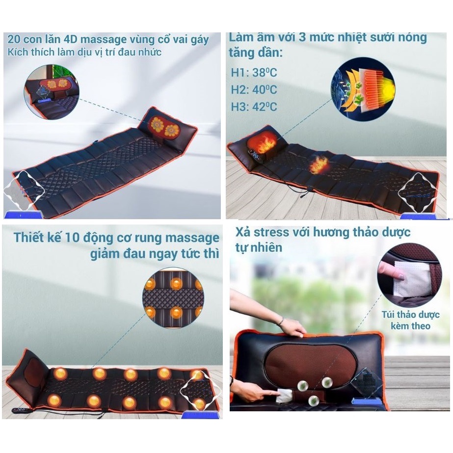 Nệm Massage Toàn Thân, Đệm Mát Xa Toàn Thân Thư Giãn N89