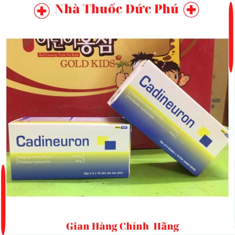 Cadineuron giảm các triệu chứng căng thẳng , đau đầu , rối loạn giấc ngủ , hết chuột rút về đêm ( Hộp 50 viên) . x