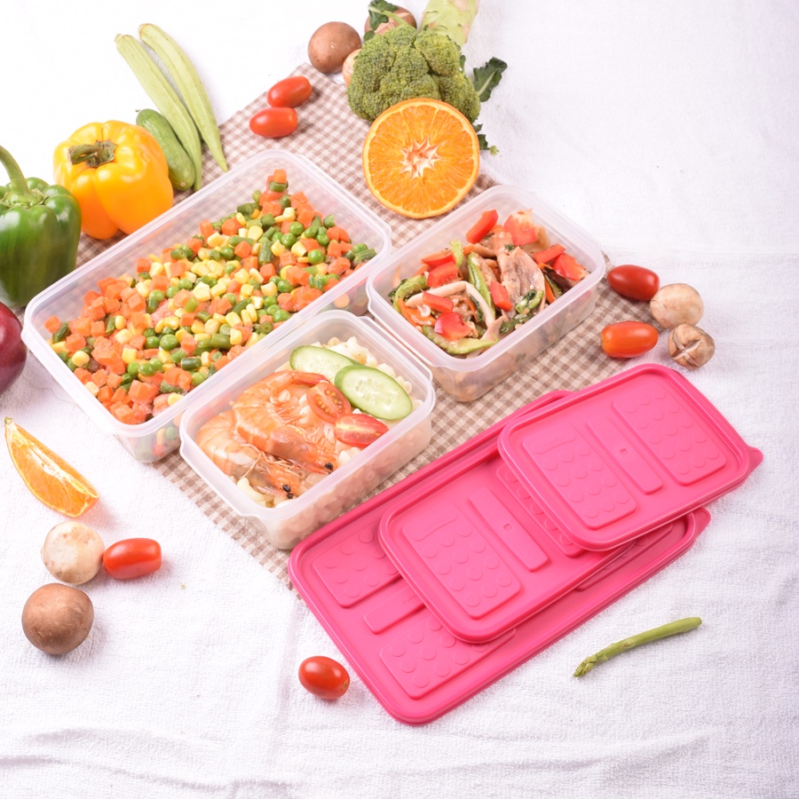 Bộ hộp cơm dựng đồ dự trữ thức ăn - Để ngăn đông ngăn mát - thịt cá dung tích từ 300 mll đến 1500 ml - Living on