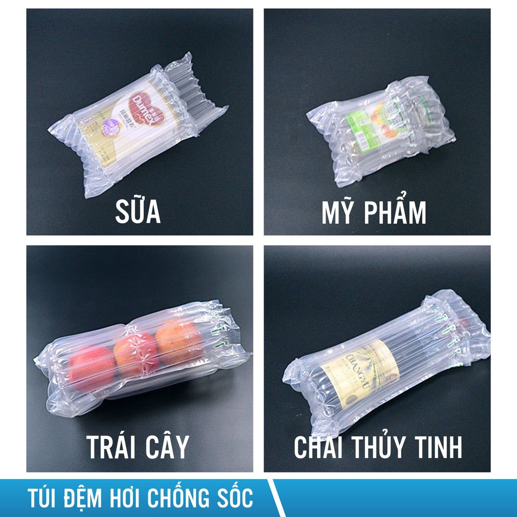 Bao bì đóng gói , túi nilon, túi khí chống sốc Airpac bảo vệ hàng hóa túi 10 cột bọc đồ cỡ 25cm x 20cm x 10cm