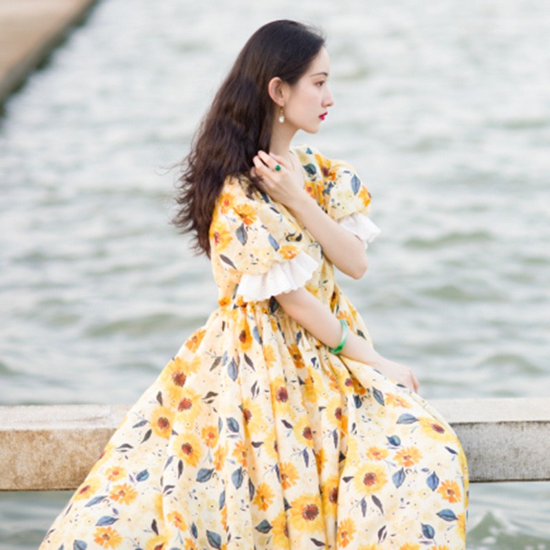 Váy bầu mùa hè chất thô mềm mại đẹp cho mẹ bầu mặc đi làm đi chơi đều đẹp V365