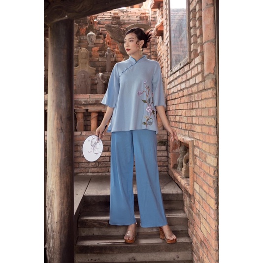 Guốc gỗ 10 phân, dép gỗ 1 tấc viền nhung Thanh Vân guốc mộc đế xuồng 10cm áo dài, bà ba, pháp phục, phụ kiện chụp ảnh