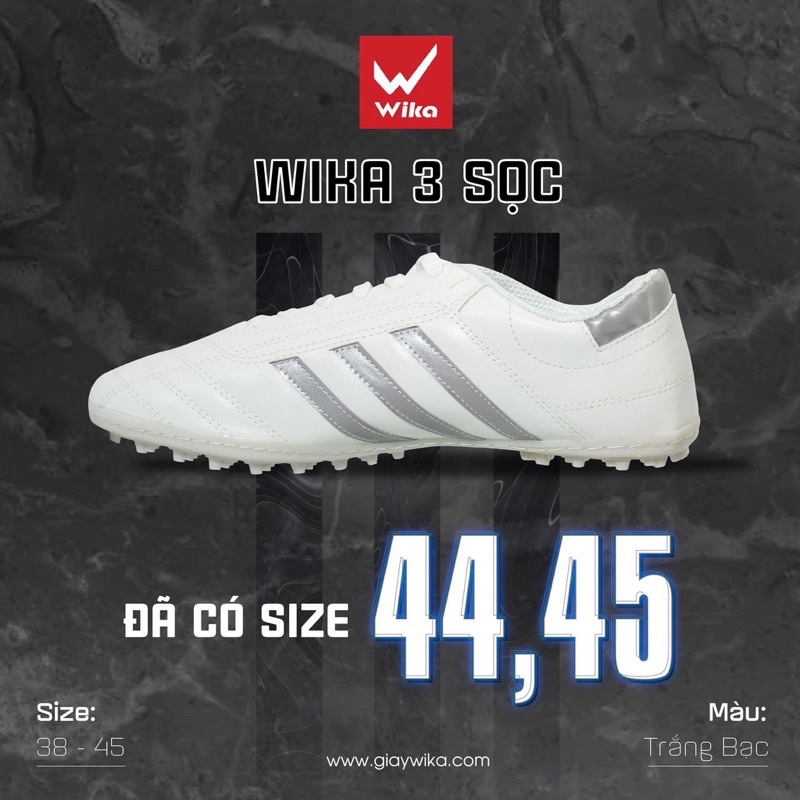 Giầy bóng đá phủi WIKA 3 sọc CT3 chính hãng đế thấp TF