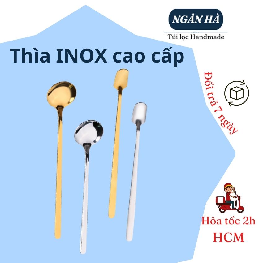 Thìa Inox 304 Mạ Vàng Dụng Cụ Pha Chế Cà Phê Pha Trà Muỗng Pha Cafe Nhỏ Nhắn Kiểu Dáng Sang Trọng Độ Dài 13-15-17 Cm