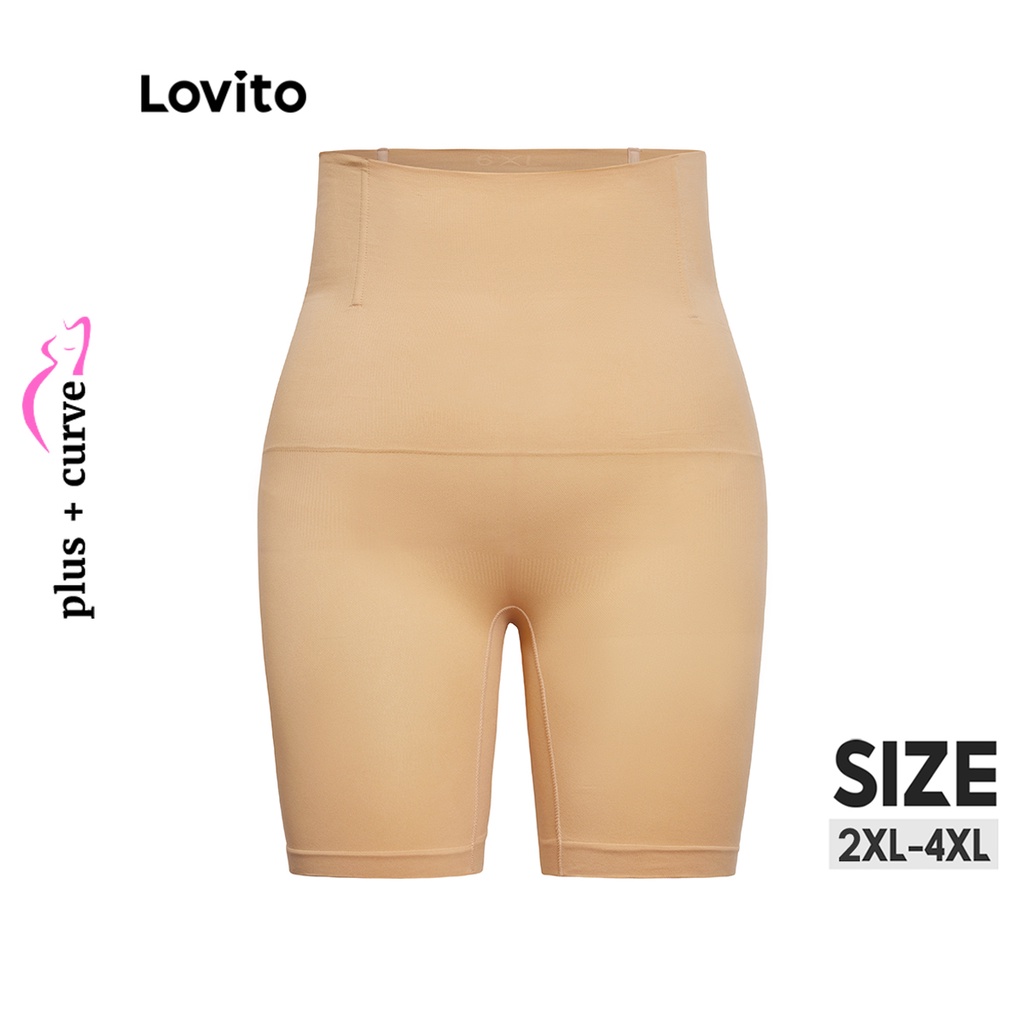 106DP-Áo nịt ngực Lovito màu trơn cơ bản tôn dáng phong cách thường ngày dành cho nữ plus size LPS06061 (màu mơ/đen)
