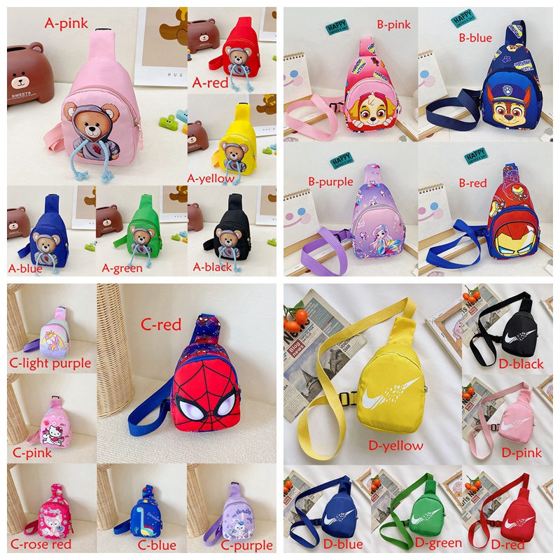 Túi Đeo Chéo Dây Rút In Hình Gấu Hoạt Hình Phong Cách Hàn Quốc Dễ Phối Đồ Dành Cho Bé Trai Và Bé Gái