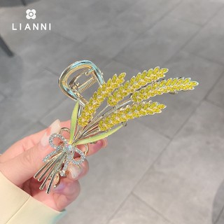 Kẹp Tóc Càng Cua Hình Bông Lúa Đính Đá Kim Cương