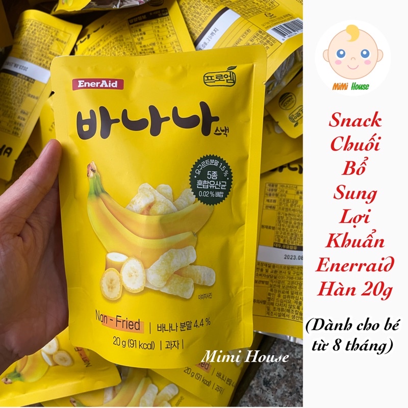 Snack chuối bổ sung lợi khuẩn Eneraid Hàn Quốc 20g cho bé từ 8 tháng