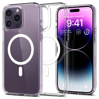 Ốp lưng iphone 14 pro max spigen crystal hybrid magfit white