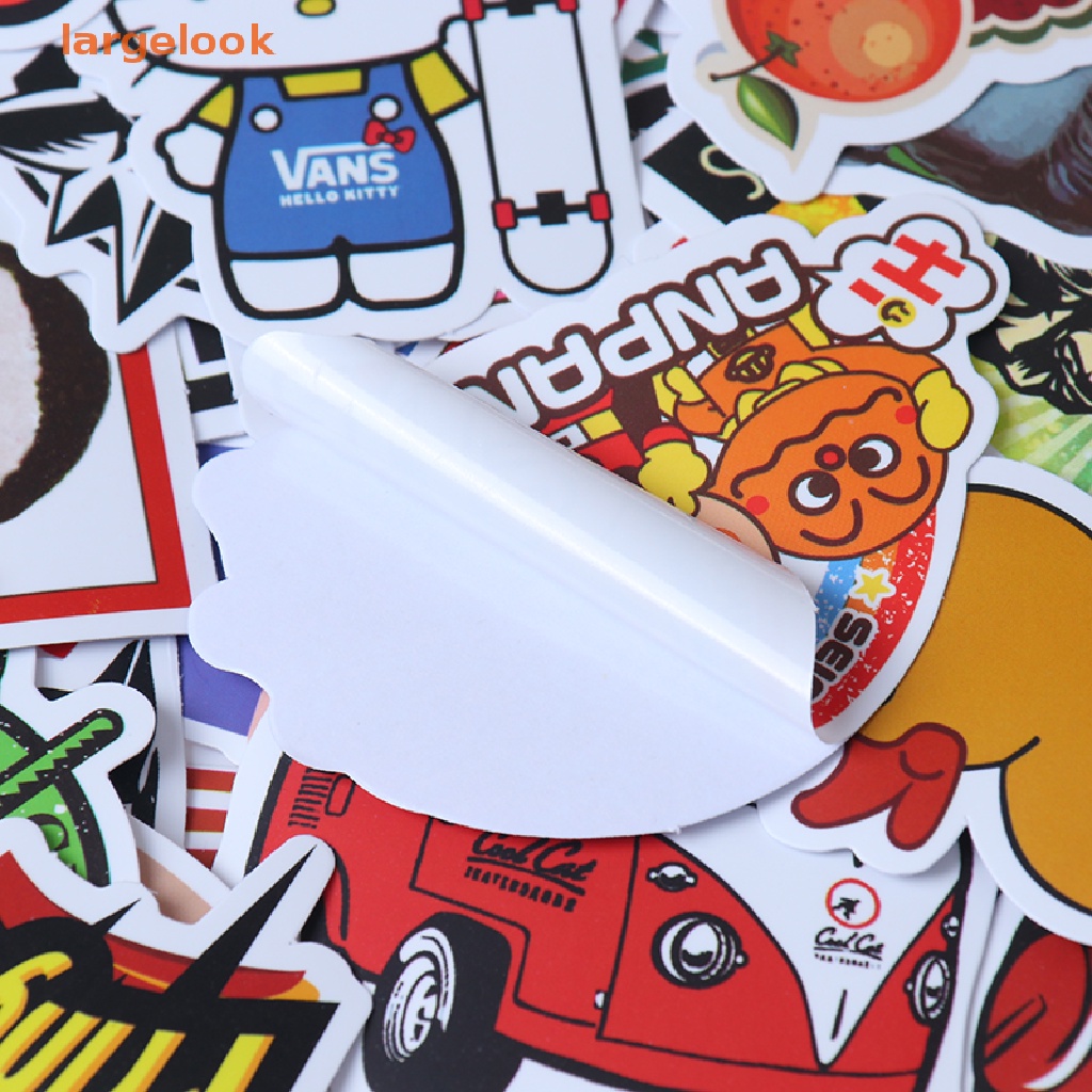 Set 100 Hình Dán Graffiti Hoạt Hình Dùng Trang Trí Ván Trượt / Laptop / Guitar / Xe Hơi
