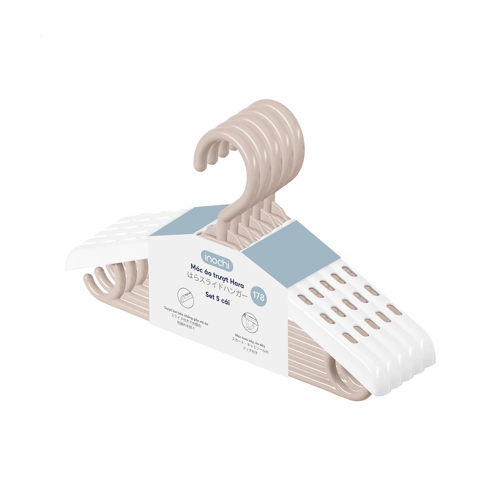 Móc áo trượt Inochi - Hara 178 màu Trắng/Hồng/Xanh