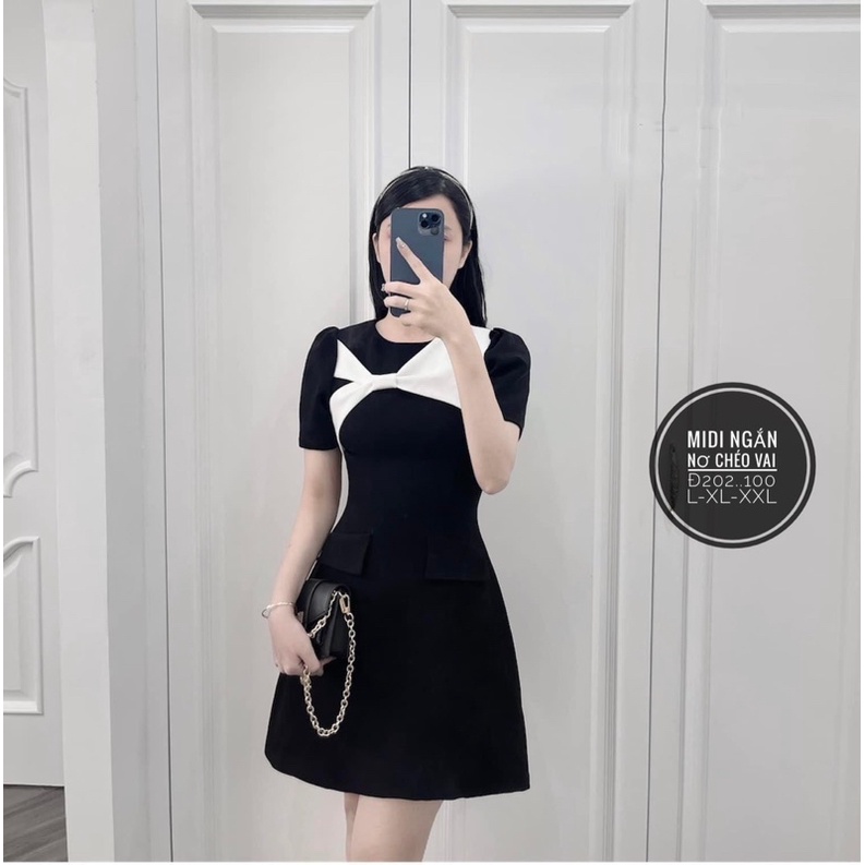 Đầm midi xoắn vai 60-90kg