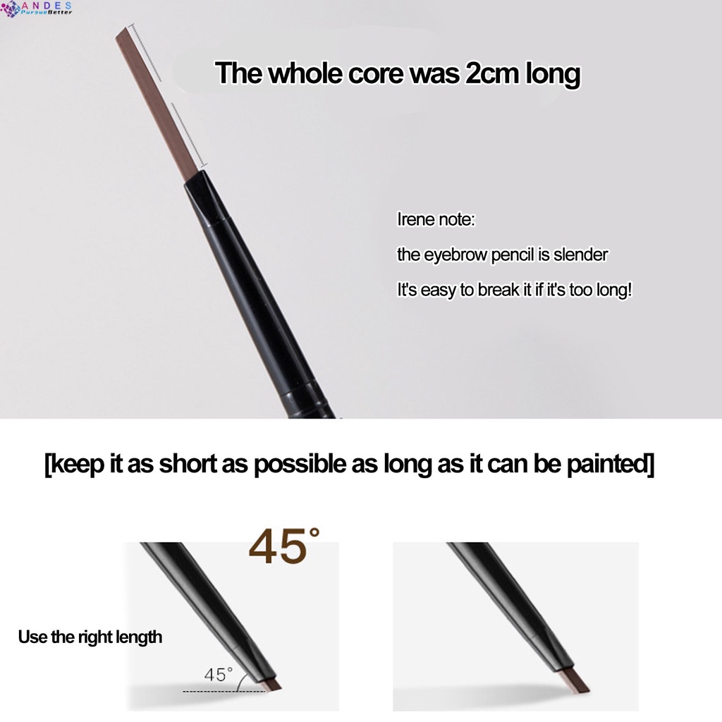 Bút Kẻ Mày ANDES Hai Đầu Cho Màu Tự Nhiên Lâu Trôi Kháng Nước