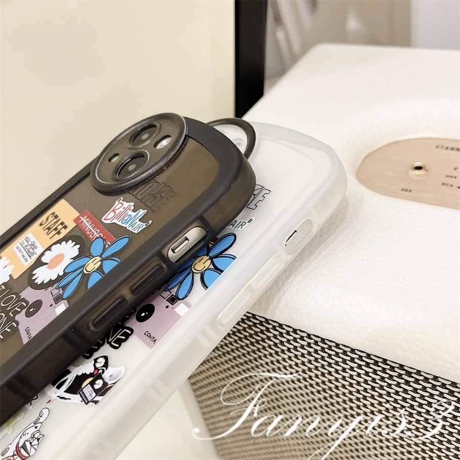 Ốp Điện Thoại TPU Mềm Họa Tiết Hoa Cúc Graffiti Cho iPhone 14 13 12 11 Pro Max X XR Xs Max 8 7 6 6s Plus SE 2020