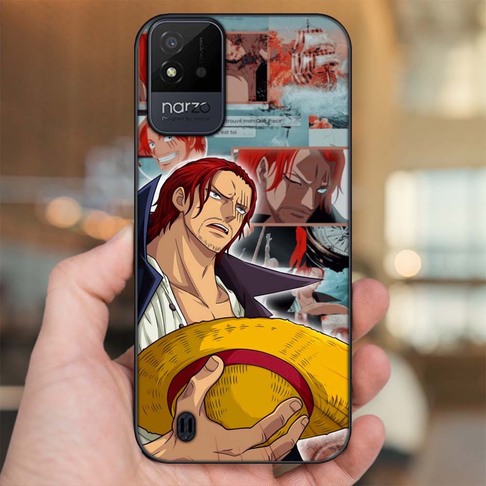 Ốp lưng Realme Narzo 50i viền đen in hình Shanks One Piece Đảo Hải Tặc