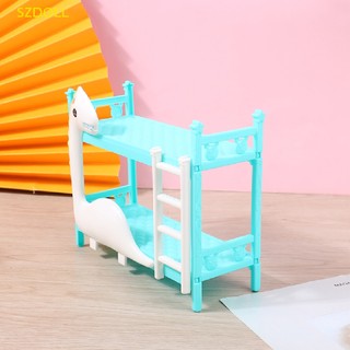 1 mô hình giường đôi khủng long diy trang trí nhà búp bê
