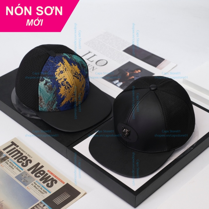 1 Cặp 2 Nón Sơn Snapback Ánh Kim Và Snapback Đầu Sói Chính Hãng Hàng Chuẩn Tem 7 Màu Cao Cấp Mới / Nón Kết Sơn