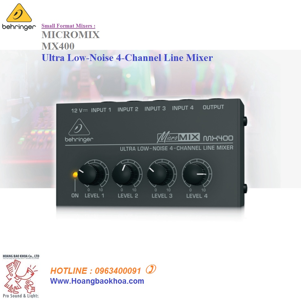 MX400 Line Mixer Behringer | Bộ trộn siêu gọn Behringer MX400