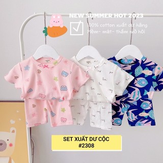 set 3 bộ thun cotton cho bé gái