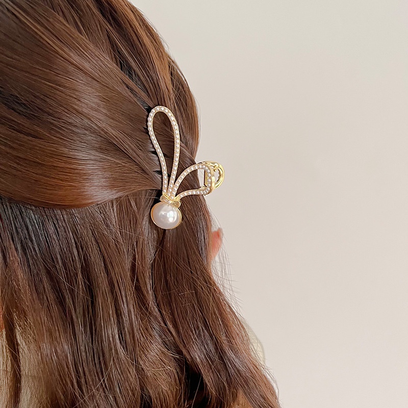 Kẹp Tóc Hình Tai Thỏ Đính Đá Thời Trang Hàn Quốc Dành Cho Nữ