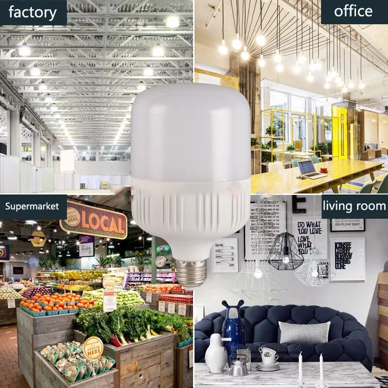 Bóng đèn led tiết kiệm 30W/ 40W/ 50W/ 60W, ánh sáng trắng, đuôi E27