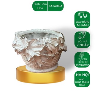 Bình hoa họa tiết lá s3,chất liệu nhựa composite mã bh116,bình cắm hoa katarina