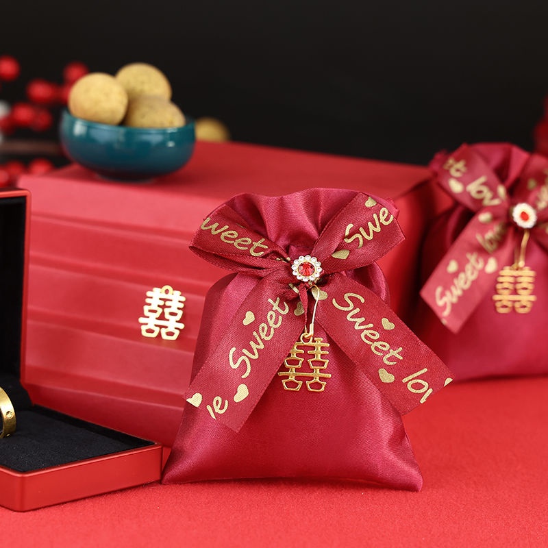 Wedding Candy Bag Wedding Housewarming Full Moon Gift Candy Bag Drawstring Exquisite Gift Bag High-E