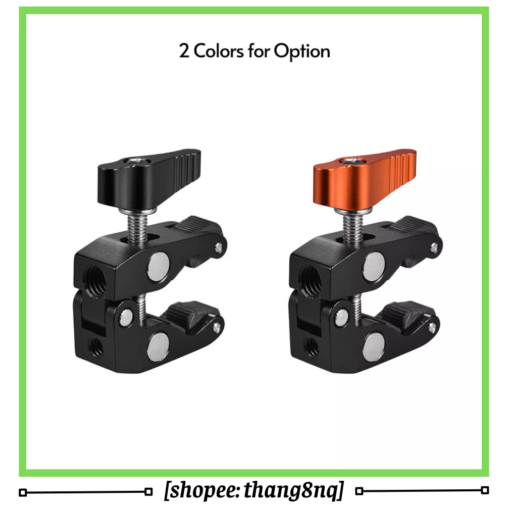Kìm kẹp cua Andoer, kìm siêu kẹp tích hợp lỗ vít 1/4 và 3/8, gắn mở rộng các thiết bị quay chụp
