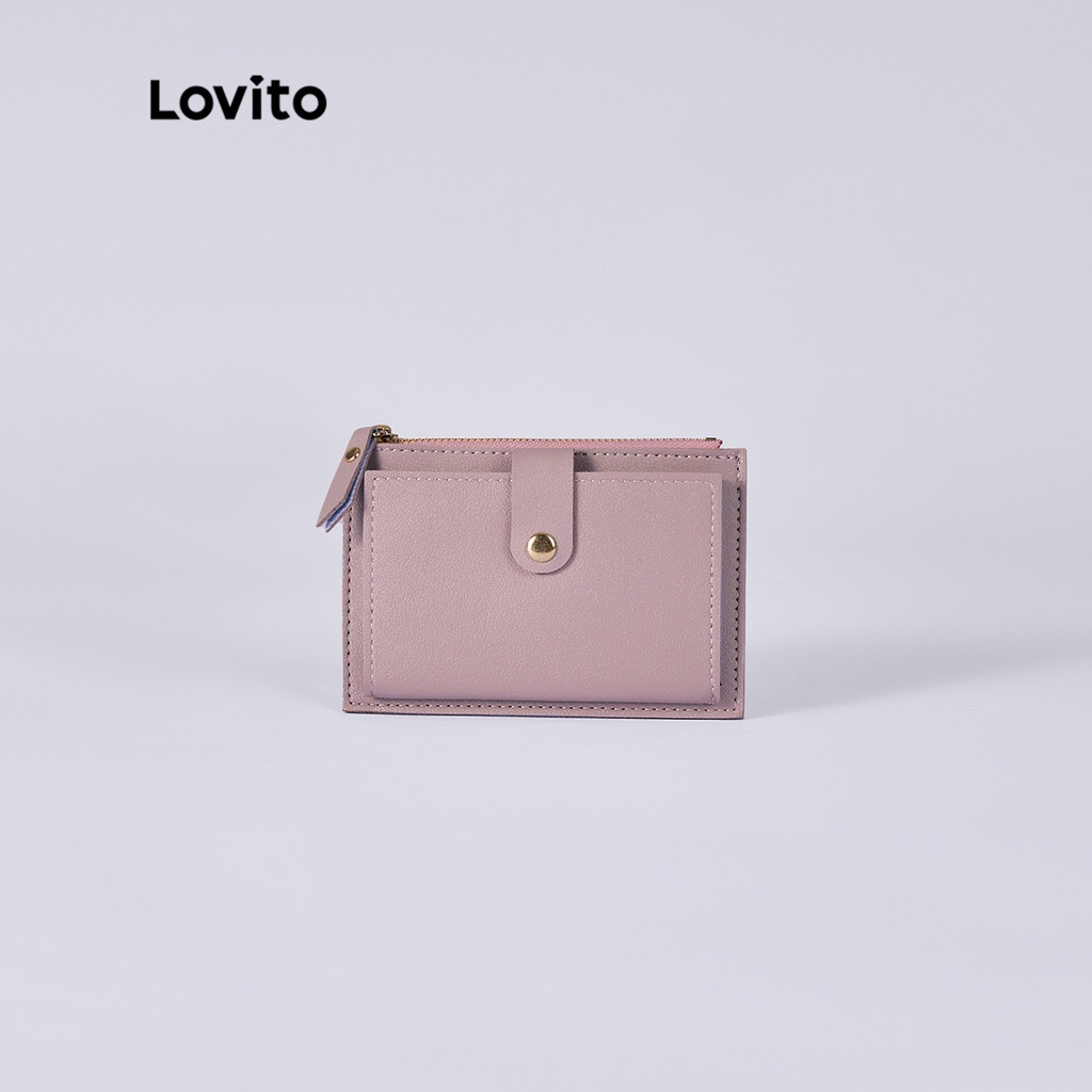 Túi nữ LOVITO bằng PU màu trơn kéo khóa thanh lịch L38BA29 (màu hồng)