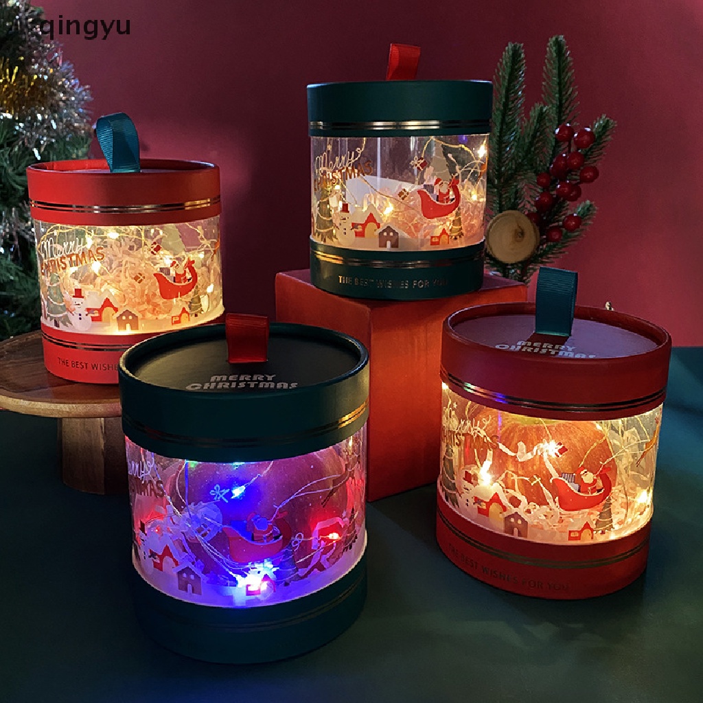 Qingyu Hộp Nhựa Trong Suốt Đựng Bánh Mousse Tráng Miệng Hình Trái Táo Giáng Sinh