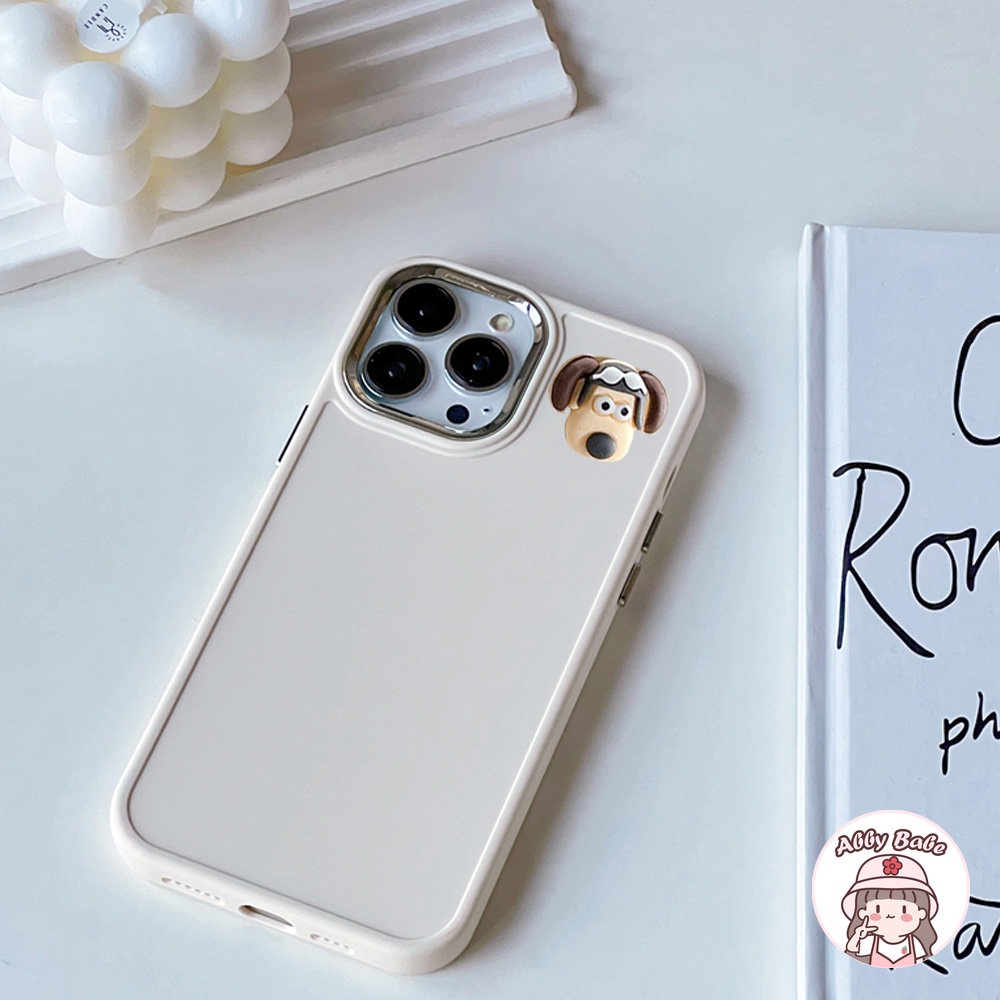 Ốp Điện Thoại TPU Mềm Mỏng Bóng Chống Sốc Hình Cún Phi Công 3D Cho IPhone 14 Pro Max 13 12 11 Pro Max X XS Max