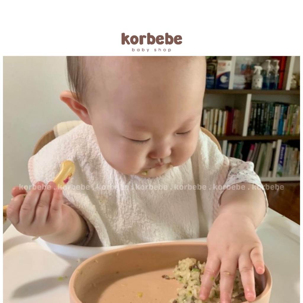 Khăn yếm 100% cotton cho bé nút cài bằng nam châm Uterus Hàn Quốc