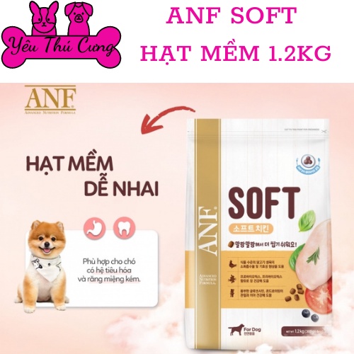 Thức ăn hạt mềm cho chó mọi lứa tuổi ANF SOFT 1.2kg cá hồi và gà YÊU THÚ CƯNG 7041